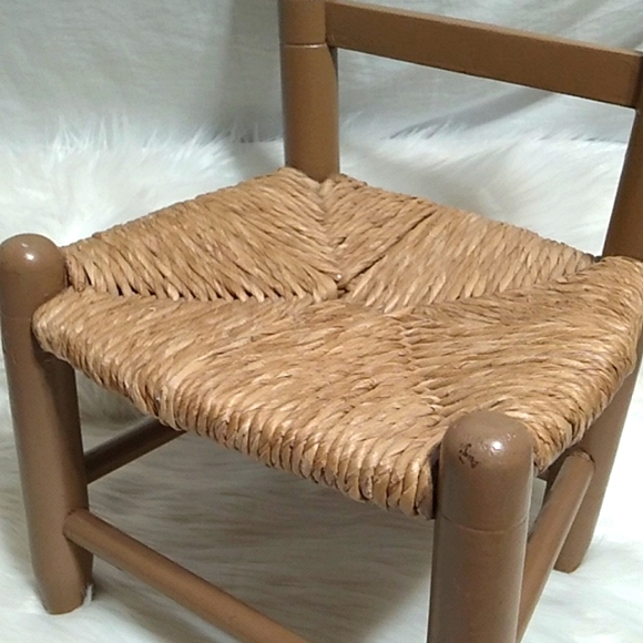 SALE! RARE! Antique French Oak Shaker Style Childs Chair W/Rush Seat - Picture 3 of 9